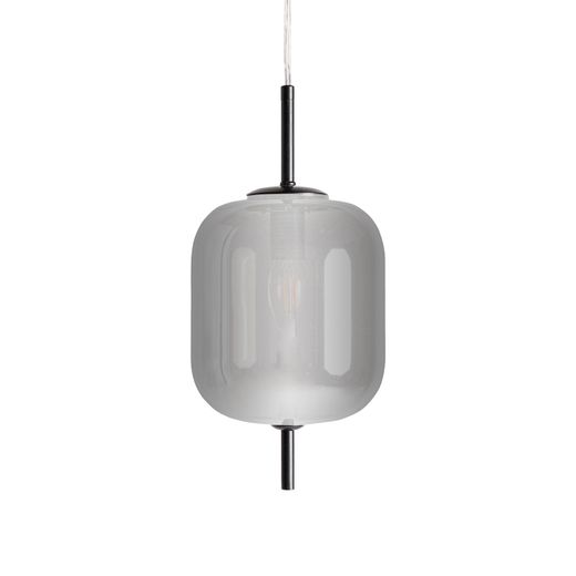 Lámpara de techo de cristal en negro translúcido, 16 x 16 x 35 cm | Zuri