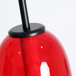 Lámpara de techo de cristal en rojo y blanco, 15 x 15 x 52 cm | Larisa