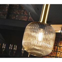 Amber metaal en glazen plafondlamp, Ø 20 x 31 cm | Regel