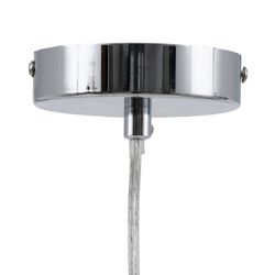 Glass and metal ceiling lamp in smoky gray and silver, Ø 15 x 120 cm