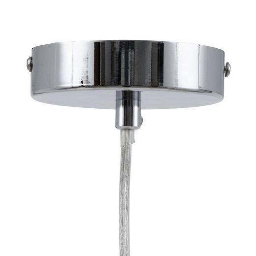 Glass and metal ceiling lamp in smoky gray and silver, Ø 15 x 120 cm