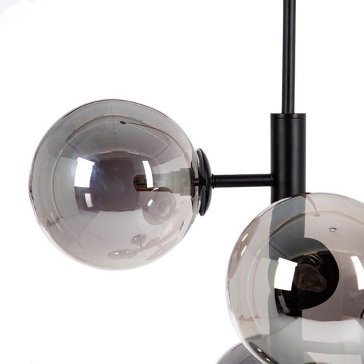 Lampa sufitowa ze szkła i metalu w kolorze czarnym i szarym, 46 x 46 x 149 cm