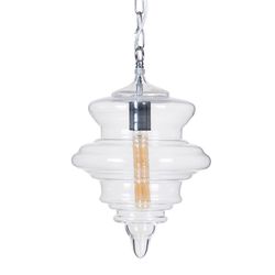 Crystal and metal ceiling lamp in transparent and silver, Ø 28 x 36 cm
