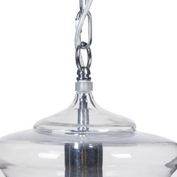 Crystal and metal ceiling lamp in transparent and silver, Ø 28 x 36 cm