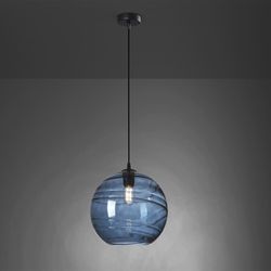 Mörkblå Geos Taklampa i glas och metall, Ø30x32 cm