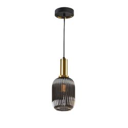Candeeiro de tecto em vidro e metal cinzento, Ø 14 x 35 cm | Regra