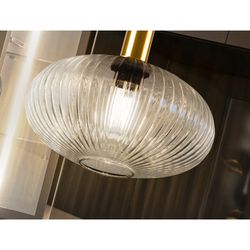 Transparante metalen en glazen plafondlamp, Ø 30 x 28 cm | Regel