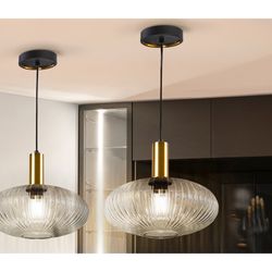 Transparante metalen en glazen plafondlamp, Ø 30 x 28 cm | Regel