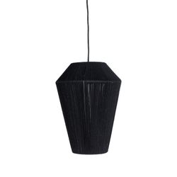 Lámpara de techo de cuerda de algodón en negro, 30 x 30 x 38 cm | Sayil