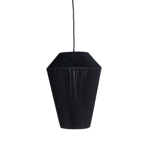 Lámpara de techo de cuerda de algodón en negro, 30 x 30 x 38 cm | Sayil