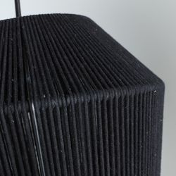 Lámpara de techo de cuerda de algodón en negro, 30 x 30 x 38 cm | Sayil