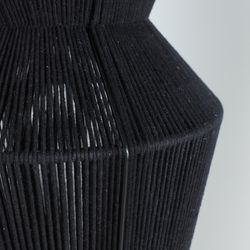 Lámpara de techo de cuerda de algodón en negro, 30 x 30 x 55 cm | Sayil