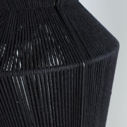 Lámpara de techo de cuerda de algodón en negro, 30 x 30 x 55 cm | Sayil