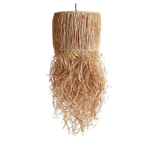 Taklampa naturfiber och raffia i natur, 32 x 32 x 75 cm | Kasses