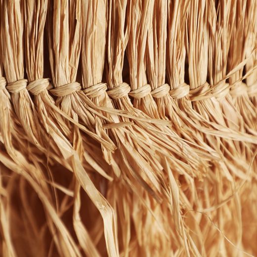 Natural fiber and raffia ceiling lamp in natural, 32 x 32 x 75 cm | Kasses