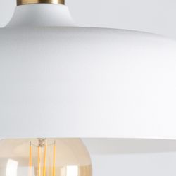 Candeeiro de tecto em ferro branco / dourado, Ø31x34cm
