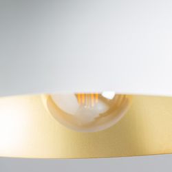 Candeeiro de tecto em ferro branco / dourado, Ø31x34cm