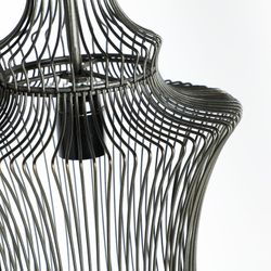 Black Iron Ceiling Lamp, Øx25x66cm