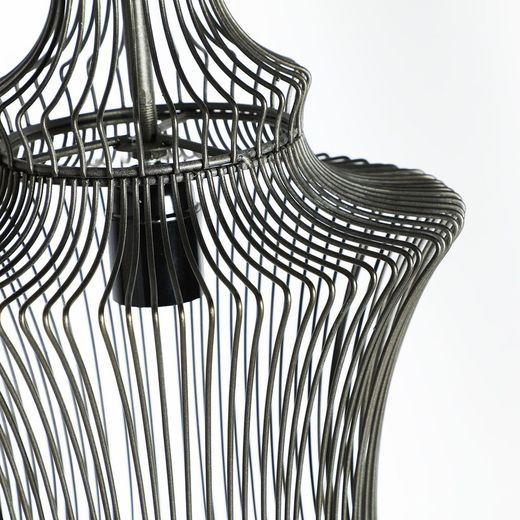 Black Iron Ceiling Lamp, Øx25x66cm