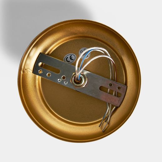 Iron and Glass Ceiling Lamp Gold / Black, 42x42x65cm