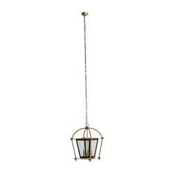 Iron and Glass Ceiling Lamp Gold / Black, 42x42x65cm