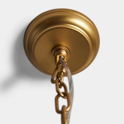 Iron and Glass Ceiling Lamp Gold / Black, 42x42x65cm