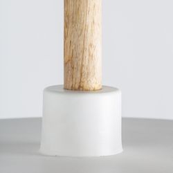 White / Wood Handle Iron and Wood Ceiling Lamp, Ø43x263cm
