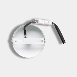 White / Wood Handle Iron and Wood Ceiling Lamp, Ø43x263cm