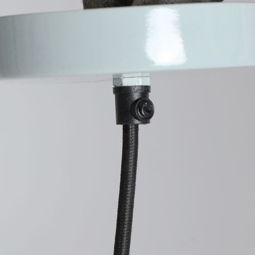 Lámpara de techo de madera y metal en azul y natural, 31 x 31 x 31 cm | Fizzi