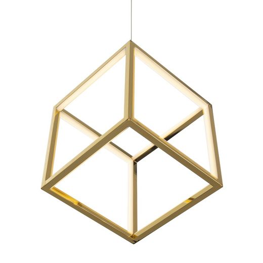 Złota metalowa lampa sufitowa, 52x42x52cm