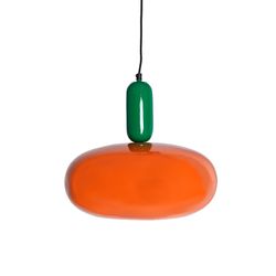 Lámpara de techo de metal en naranja y verde, 38 x 38 x 39 cm | Falhia