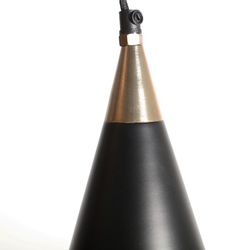 Czarna metalowa lampa sufitowa, 19 x 19 x 135 cm | Hala