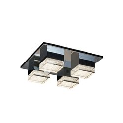 Srebrna metalowa lampa sufitowa, 12x32x32 cm