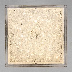 Srebrna metalowa lampa sufitowa, 12x32x32 cm