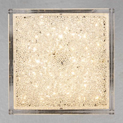 Srebrna metalowa lampa sufitowa, 12x32x32 cm