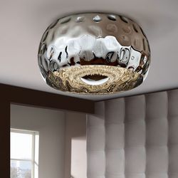 Silber Metall Deckenleuchte, Ø40x23 cm