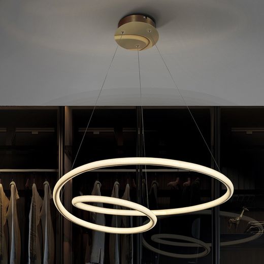Metal Tube Gold Ceiling Lamp, Ø60x15cm