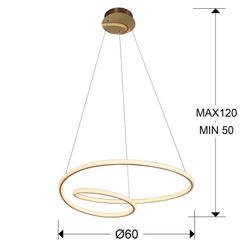 Metal Tube Gold Ceiling Lamp, Ø60x15cm
