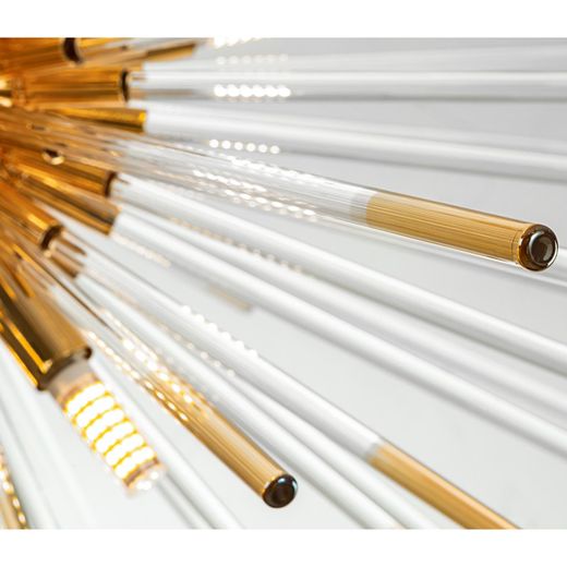 Metalowo-szklana lampa sufitowa Golden Evasion, Ø100x42cm