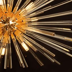 Metalowo-szklana lampa sufitowa Golden Evasion, Ø100x42cm