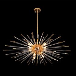 Metalowo-szklana lampa sufitowa Golden Evasion, Ø100x42cm