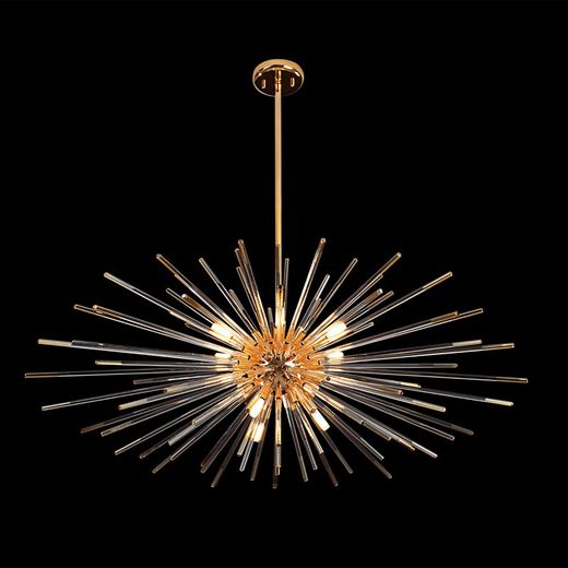 Metalowo-szklana lampa sufitowa Golden Evasion, Ø100x42cm