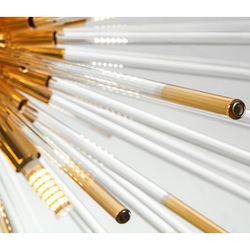 Μεταλλικό και Γυάλινο Φωτιστικό Οροφής Golden Evasion, Ø100x42cm