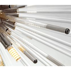 Silver Evasion Glass and Metal Ceiling Lamp, Ø100x42cm