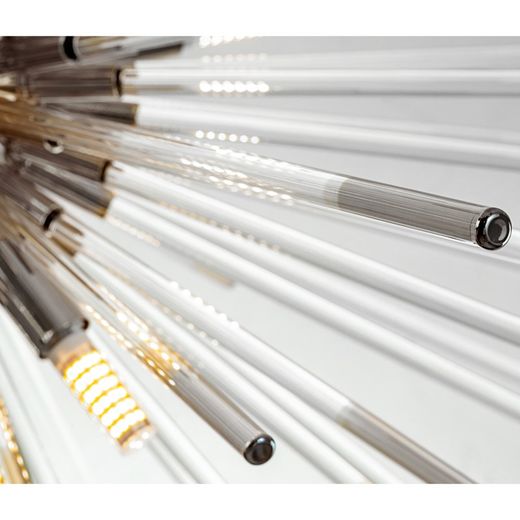 Silver Evasion Glass and Metal Ceiling Lamp, Ø100x42cm