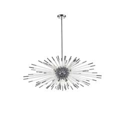 Silver Evasion Glass and Metal Ceiling Lamp, Ø100x42cm
