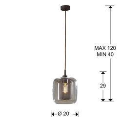 Lampada da soffitto Fox Brown in metallo e cristallo, Ø20x29cm