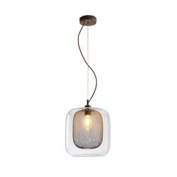Metal and Glass Ceiling Lamp Brown Fox, Ø30x180cm