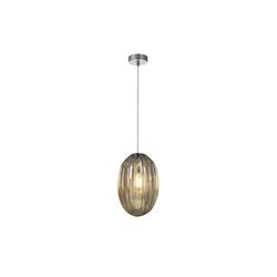 Metal and Glass Ceiling Lamp Ovila Champagne, Ø20x31cm