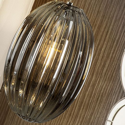 Metalowo-szklana lampa sufitowa Ovila Smoky, Ø20x31cm